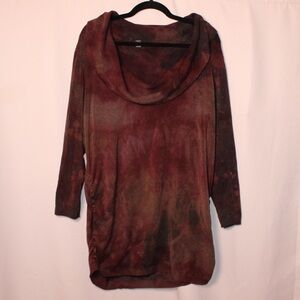 Alfani Women's 3X Cowl Turtleneck Sweater Deep Purple Tie-Dye Style Cozy